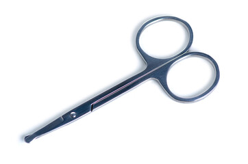 Baby scissors kit for nail on white background isolation