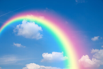 beautiful rainbow and blue sky background