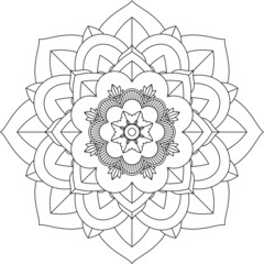 Easy Mandala coloring book simple and basic for beginners, seniors and children. Set of Mehndi flower pattern for Henna drawing and tattoo. Decoration in ethnic oriental, Indian style.
