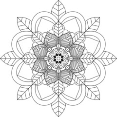 Easy Mandala coloring book simple and basic for beginners, seniors and children. Set of Mehndi flower pattern for Henna drawing and tattoo. Decoration in ethnic oriental, Indian style.