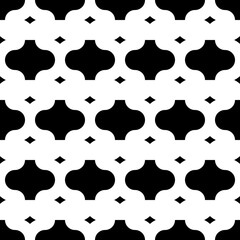 Seamless pattern with paseo ornament. Oriental traditional ornamentation with repeated rounded shapes. Window tracery wallpaper. Grid motif. Digital paper, textile print, web design. Vector art image.