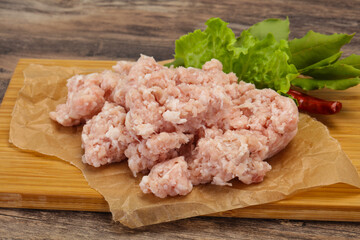 Homemade pork minced meat for cooking
