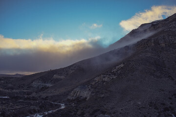 clouds over the mountains