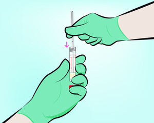 Step 6 : While holding the swab in the same hand, aseptically remove the cap from the tube. Insert the swab into the tube with the transport medium.