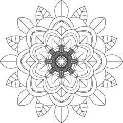 Easy Mandala coloring book simple and basic for beginners, seniors and children. Set of Mehndi flower pattern for Henna drawing and tattoo. Decoration in ethnic oriental, Indian style.