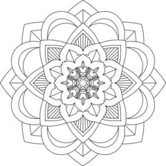 Easy Mandala coloring book simple and basic for beginners, seniors and children. Set of Mehndi flower pattern for Henna drawing and tattoo. Decoration in ethnic oriental, Indian style.