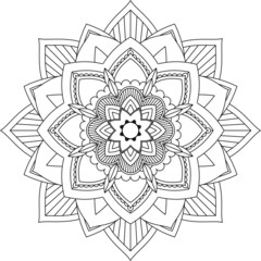 Easy Mandala coloring book simple and basic for beginners, seniors and children. Set of Mehndi flower pattern for Henna drawing and tattoo. Decoration in ethnic oriental, Indian style.