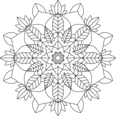 Easy Mandala coloring book simple and basic for beginners, seniors and children. Set of Mehndi flower pattern for Henna drawing and tattoo. Decoration in ethnic oriental, Indian style.