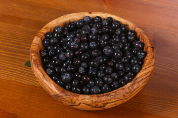 Wild blueberry in the bowl