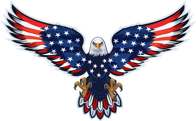 American eagle with USA flags