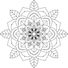 Easy Mandala coloring book simple and basic for beginners, seniors and children. Set of Mehndi flower pattern for Henna drawing and tattoo. Decoration in ethnic oriental, Indian style.