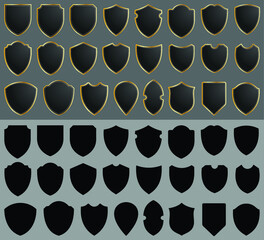 Shield shapes vector collection