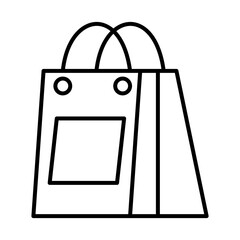 shopping bag line style icon design of commerce and market theme Vector illustration