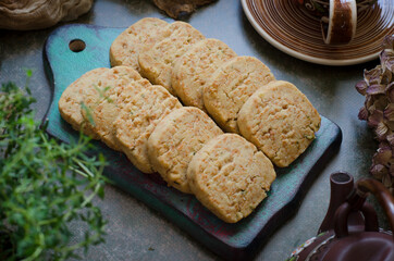 Cookies with cheese and thyme for a snack