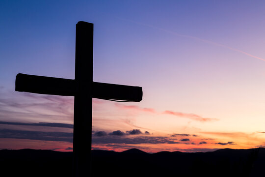 Silhouette of a large cross