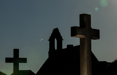 Church Graveyard shadows late afternoon.