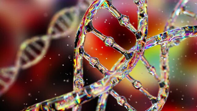 Abstract DNA on a dark background