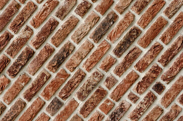 Texture of diagonal brickwork, place for text