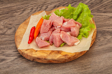Raw pork meat for cooking