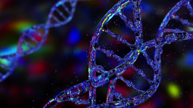 Abstract DNA on a dark background