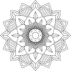 Easy Mandala coloring book simple and basic for beginners, seniors and children. Set of Mehndi flower pattern for Henna drawing and tattoo. Decoration in ethnic oriental, Indian style.