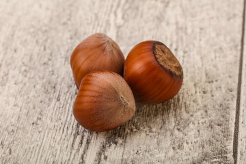 Hazelnut heap isolated over background