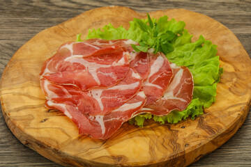 Smoked pork neck slices snack