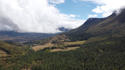 Fototapeta premium view from a drone of the mountaines of Orduña in Vizcaya