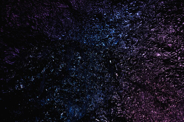blue purple space grunge abstract crumpled aluminum, titanium shiny foil background