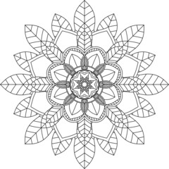 Easy Mandala coloring book simple and basic for beginners, seniors and children. Set of Mehndi flower pattern for Henna drawing and tattoo. Decoration in ethnic oriental, Indian style.