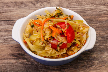 Spicy pickled cabbage with carrot
