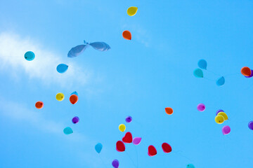 結婚式で舞い上がる風船