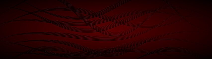 Abstract background of wavy intertwining lines in dark red colors