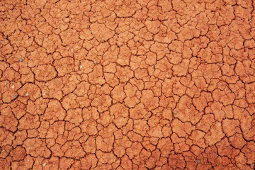 Nature background of cracked dry lands. Natural texture of soil with cracks. Broken clay surface of...