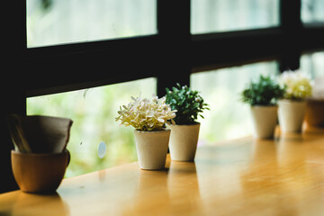 small tree decor on table in pot