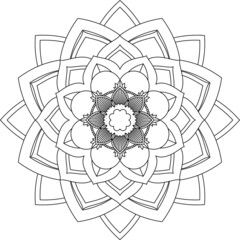 Easy Mandala coloring book simple and basic for beginners, seniors and children. Set of Mehndi flower pattern for Henna drawing and tattoo. Decoration in ethnic oriental, Indian style.