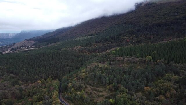 view from a drone of the mountaines of Ordu&ntilde;a in Vizcaya