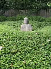 stone statue in garden