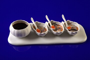 artistic and visual food, tasting, desserts and seafood