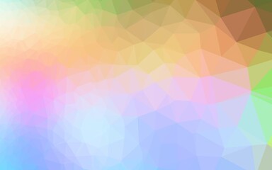 Light Multicolor, Rainbow vector triangle mosaic template.