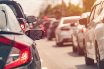 traffic jam in bangkok . vintage filter