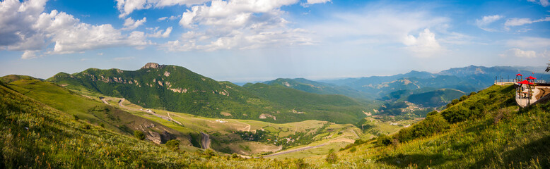Panoramic view of a beautiful green valley in Iran