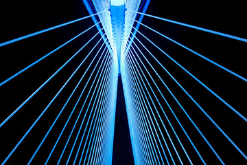 Modern bridge architecture  of steel cables