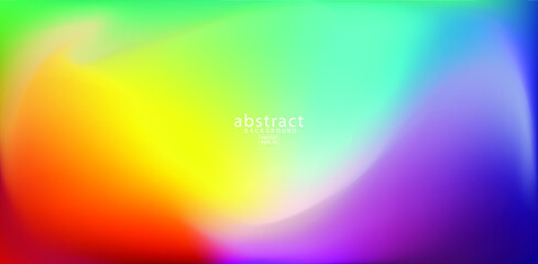 Abstract blurred gradient mesh background bright rainbow colors. Colorful smooth soft banner template. Creative vibrant vector illustration