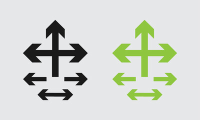 Direction Black Flat Arrow icon Set.