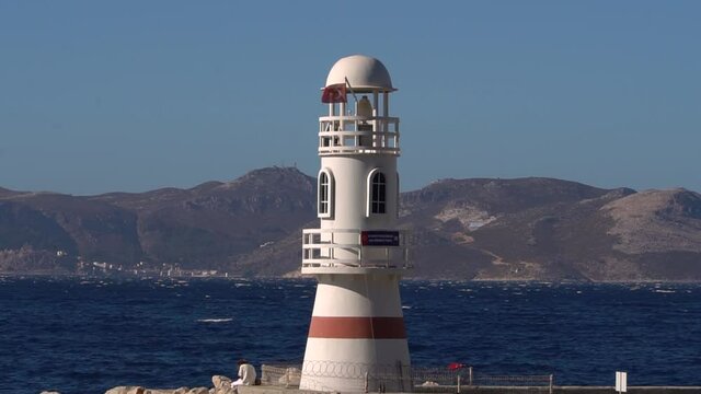 Lighthouse on the coastline, Turkey