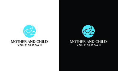 Mom And Baby , Baby Care Logo Design Concept Template , Mother Care Logo . Baby Feet Logo Icon Stock Illustration