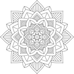 Easy Mandala coloring book simple and basic for beginners, seniors and children. Set of Mehndi flower pattern for Henna drawing and tattoo. Decoration in ethnic oriental, Indian style.