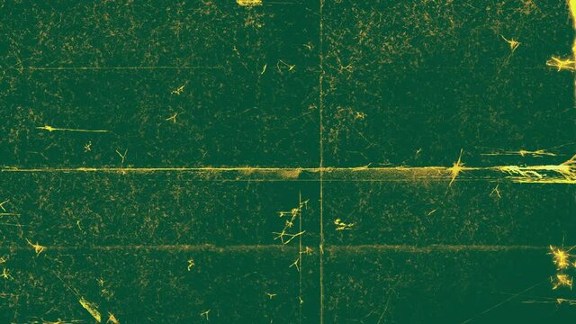Green grunge background animation. Dirt, dust and scratches