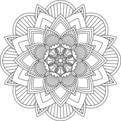 Easy Mandala coloring book simple and basic for beginners, seniors and children. Set of Mehndi flower pattern for Henna drawing and tattoo. Decoration in ethnic oriental, Indian style.